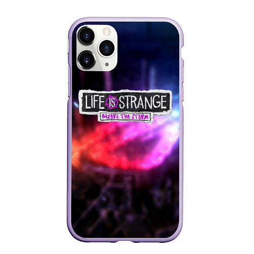 Чехол iPhone 11 Pro матовый Life is strange night city / 3D-Светло-сиреневый – фото 1