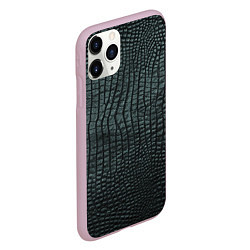 Чехол iPhone 11 Pro матовый Текстура крокодиловой кожи, цвет: 3D-розовый — фото 2
