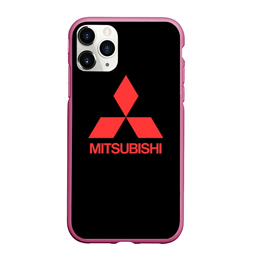 Чехол iPhone 11 Pro матовый Mitsubishi sportcar / 3D-Малиновый – фото 1