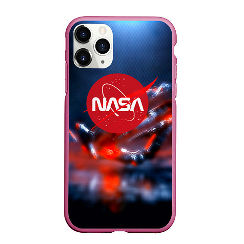 Чехол iPhone 11 Pro матовый Nasa space star / 3D-Малиновый – фото 1