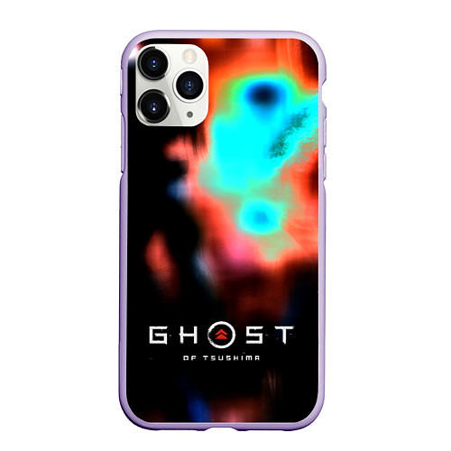 Чехол iPhone 11 Pro матовый Ghost of Tsushima ninja / 3D-Светло-сиреневый – фото 1