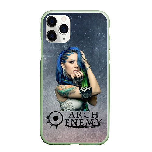 Чехол iPhone 11 Pro матовый Arch Enemy Alissa White-Gluz / 3D-Салатовый – фото 1