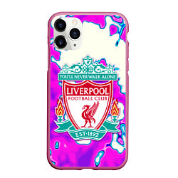 Чехол iPhone 11 Pro матовый Ливерпуль спорт клуб, цвет: 3D-малиновый
