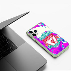 Чехол iPhone 11 Pro матовый Ливерпуль спорт клуб, цвет: 3D-салатовый — фото 2
