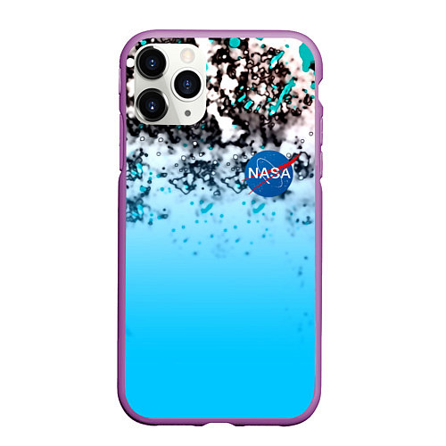 Чехол iPhone 11 Pro матовый Nasa space / 3D-Фиолетовый – фото 1