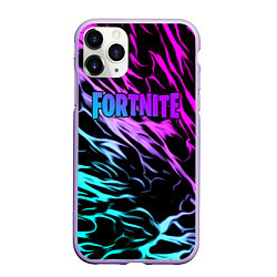 Чехол iPhone 11 Pro матовый Fortnite neon uniform, цвет: 3D-светло-сиреневый