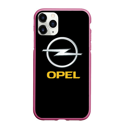 Чехол iPhone 11 Pro матовый Opel sport car / 3D-Малиновый – фото 1