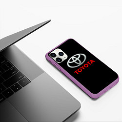 Чехол iPhone 11 Pro матовый Toyota sport car, цвет: 3D-фиолетовый — фото 2