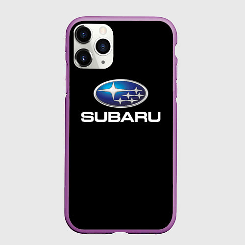 Чехол iPhone 11 Pro матовый Subaru sport auto car / 3D-Фиолетовый – фото 1