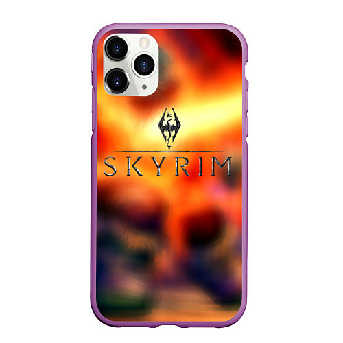 Чехол iPhone 11 Pro матовый Skyrim rpg game / 3D-Фиолетовый – фото 1