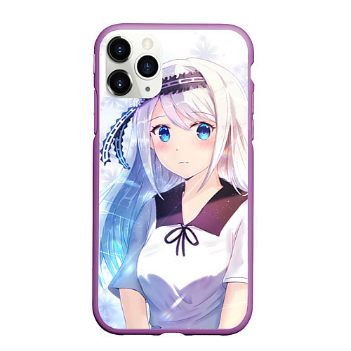 Чехол iPhone 11 Pro матовый Kaguya-sama wa Kokurasetai Кей Широгане / 3D-Фиолетовый – фото 1