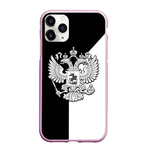 Чехол iPhone 11 Pro матовый Спортивная геометрия герб россии / 3D-Розовый – фото 1