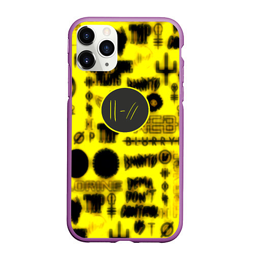 Чехол iPhone 11 Pro матовый Twenty one pilots logobombing / 3D-Фиолетовый – фото 1