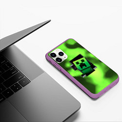 Чехол iPhone 11 Pro матовый Creeper acid, цвет: 3D-фиолетовый — фото 2