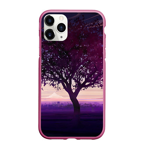 Чехол iPhone 11 Pro матовый Love Money Rock-n-Roll сакура / 3D-Малиновый – фото 1