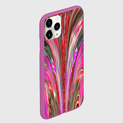 Чехол iPhone 11 Pro матовый Размытый узор с розовыми и серыми тонами, цвет: 3D-фиолетовый — фото 2
