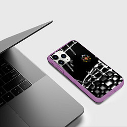 Чехол iPhone 11 Pro матовый Россия герб РФ, цвет: 3D-фиолетовый — фото 2