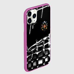 Чехол iPhone 11 Pro матовый Россия герб РФ, цвет: 3D-фиолетовый — фото 2
