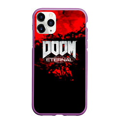 Чехол iPhone 11 Pro матовый Doom blood game, цвет: 3D-фиолетовый