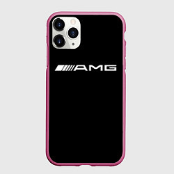 Чехол iPhone 11 Pro матовый Amg sport mercedes, цвет: 3D-малиновый
