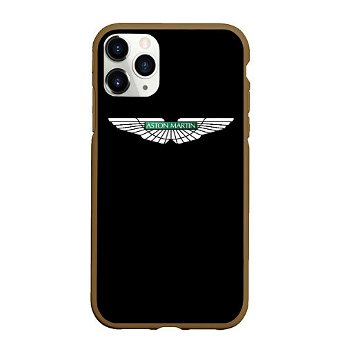 Чехол iPhone 11 Pro матовый Aston martin auto / 3D-Коричневый – фото 1