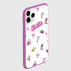 Чехол iPhone 11 Pro матовый Дарья - в стиле барби: аксессуары паттерн, цвет: 3D-фиолетовый — фото 2