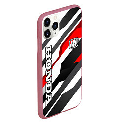 Чехол iPhone 11 Pro матовый Honda - red and white, цвет: 3D-малиновый — фото 2