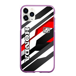 Чехол iPhone 11 Pro матовый Honda - red and white, цвет: 3D-фиолетовый