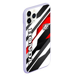 Чехол iPhone 11 Pro матовый Honda - red and white, цвет: 3D-светло-сиреневый — фото 2