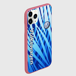 Чехол iPhone 11 Pro матовый Volkswagen - синий камуфляж, цвет: 3D-малиновый — фото 2
