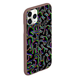 Чехол iPhone 11 Pro матовый Ъуъ съука глитч паттерн, цвет: 3D-коричневый — фото 2