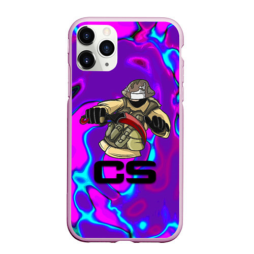 Чехол iPhone 11 Pro матовый Cs go neon skin / 3D-Розовый – фото 1