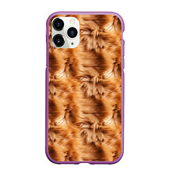 Чехол iPhone 11 Pro матовый Меховой паттерн, цвет: 3D-фиолетовый