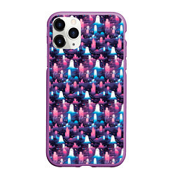 Чехол iPhone 11 Pro матовый Привидения в облачном городе, цвет: 3D-фиолетовый