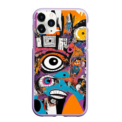 Чехол iPhone 11 Pro матовый Глаз в смеси современных искусств - абстракционизм
