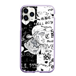 Чехол iPhone 11 Pro матовый Lil peep logo rap, цвет: 3D-светло-сиреневый