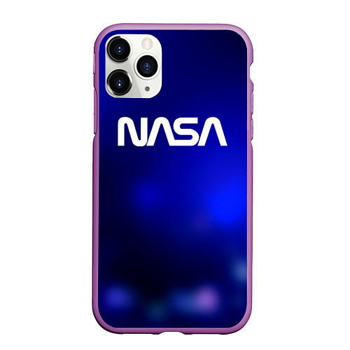 Чехол iPhone 11 Pro матовый Nasa звёздное небо / 3D-Фиолетовый – фото 1