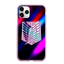 Чехол iPhone 11 Pro матовый Attack on Titan stripes neon