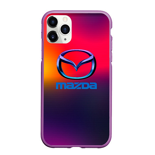 Чехол iPhone 11 Pro матовый Mazda gradient / 3D-Фиолетовый – фото 1