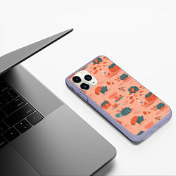 Чехол iPhone 11 Pro матовый Осенние лягушки, цвет: 3D-светло-сиреневый — фото 2
