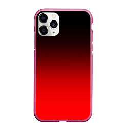 Чехол iPhone 11 Pro матовый Градиент: от черного до ярко-красного, цвет: 3D-малиновый