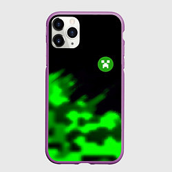 Чехол iPhone 11 Pro матовый Creeper steel, цвет: 3D-фиолетовый