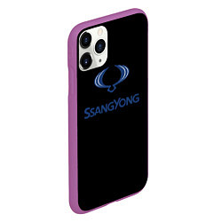 Чехол iPhone 11 Pro матовый Ssang Yong auto, цвет: 3D-фиолетовый — фото 2