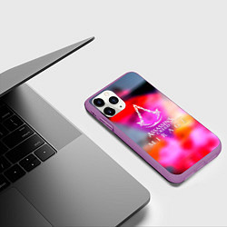 Чехол iPhone 11 Pro матовый Assassins creed game, цвет: 3D-фиолетовый — фото 2
