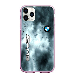 Чехол iPhone 11 Pro матовый Bmw смок текстура, цвет: 3D-розовый