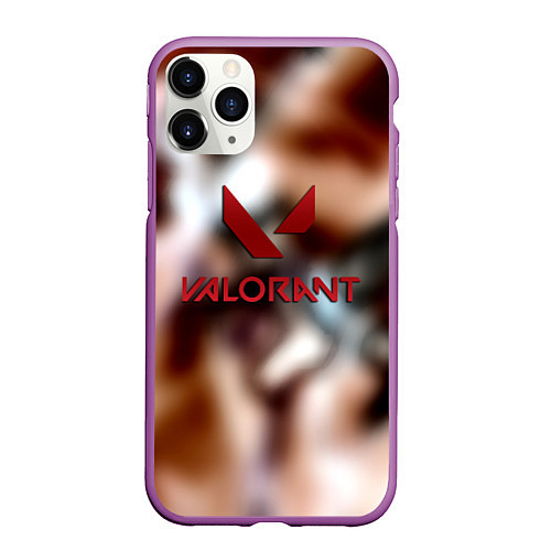 Чехол iPhone 11 Pro матовый Valorant riot games / 3D-Фиолетовый – фото 1