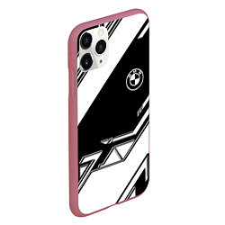 Чехол iPhone 11 Pro матовый Bmw sport geometry, цвет: 3D-малиновый — фото 2