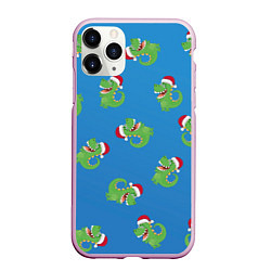 Чехол iPhone 11 Pro матовый Новогодний дракончик, цвет: 3D-розовый
