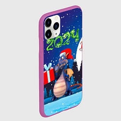 Чехол iPhone 11 Pro матовый Cиний дракон, цвет: 3D-фиолетовый — фото 2