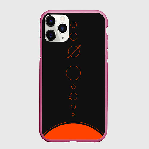 Чехол iPhone 11 Pro матовый Solar system - abstract / 3D-Малиновый – фото 1
